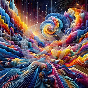 3d render of abstract fractal background. Computer generated graphics.