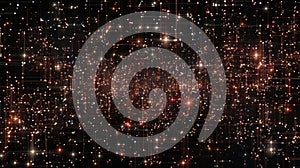 Abstract Technology Background With Glowing Particle Network - High-Tech Digital Data Visualization