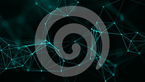 Abstract technology background. Green connection structure. 3d rendering.