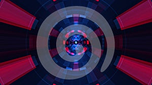 Abstract technology background with grunge digital red blue futuristic Hi-Tech light radar rotation.