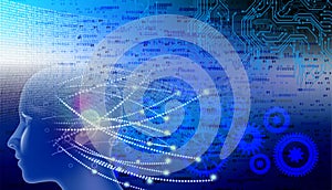 Abstract technology background Hi-tech communication concept innovation background.vector digital binary global technology concept