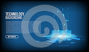 Abstract technology background Hi-tech communication concept, technology, digital business, innovation, science fiction scene