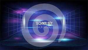 Abstract technology background Hi-tech communication concept, technology, digital business, innovation, science fiction scene