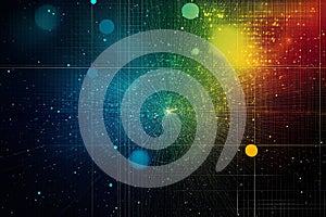 abstract technology background with lines and dots.