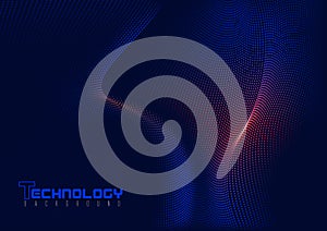 Abstract Technology Background with a Mesh Formed from Particles