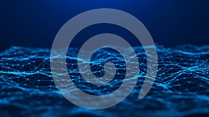 Abstract technology background. Network connection. Big data visualization. 4k rendering