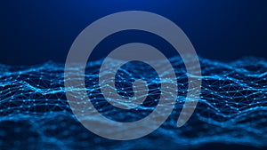 Abstract technology background. Network connection. Big data visualization. 4k rendering