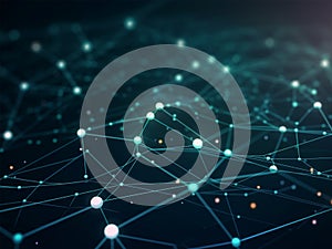 Abstract technology background, network connection, connecting dots and lines, digital communication structure generative AI