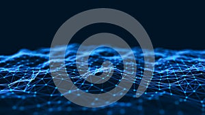 Abstract technology background. Network connection structure. Big data digital background. 3d rendering