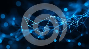 Abstract Technology Background. Network Connection Structure. Big Data Visualization. 3D Rendering.