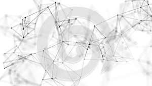 Abstract technology background. Network connection structure on white background. 3D rendering