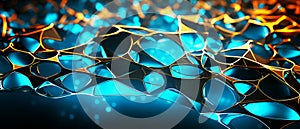 Abstract technology background. Network connection structure with glowing particles