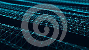 Abstract technology background. Network connection structure. Big data digital background. 3d rendering