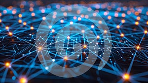 Abstract Technology Background: Neural Network, Data Connection, And Artificial Intelligence