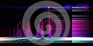 Abstract technology background with noisy algorithm color blurred lines. Analytics data algorithms. Computing concept. Big Data.