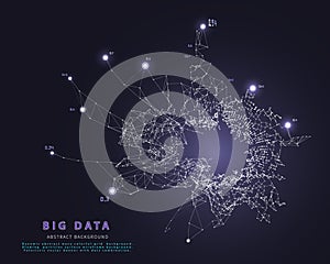 Abstract technology background with polygonal chaotic grid analyze and data. Analytics algorithms data. Big data. Computing