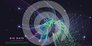 Abstract technology background with polygonal chaotic grid color. Analytics algorithms data. Computing cryptography concept.