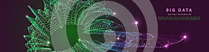 Abstract technology background with polygonal chaotic grid color analyze. Analytics algorithms data. Computing cryptography