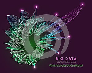 Abstract technology background with polygonal chaotic grid color analyze. Analytics algorithms data. Computing cryptography