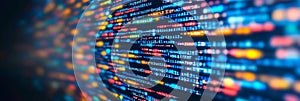 Abstract Technology Background. Programming Code On Computer Screen. Secure Software Development.