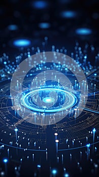 Abstract technology background of a quantum computing system with processor and electronic circuit
