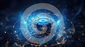 Abstract technology background of a quantum computing system with processor and electronic circuit