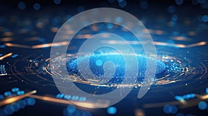 Abstract technology background of a quantum computing system with processor and electronic circuit