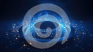 Abstract technology background of a quantum computing system with processor and electronic circuit