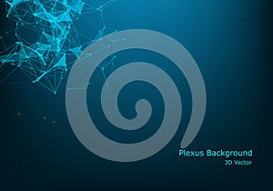 Abstract technology background. Science background. Big data. Background vector. Plexus effect. Network connection structure.