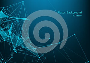 Abstract technology background. Science background. Big data. Background vector. Plexus effect. Network connection structure.
