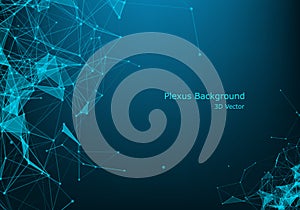 Abstract technology background. Science background. Big data. Background vector. Plexus effect. Network connection structure.