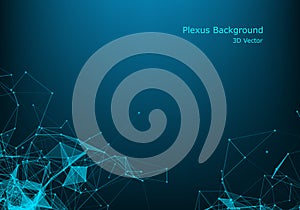 Abstract technology background. Science background. Big data. Background vector. Plexus effect. Network connection structure.