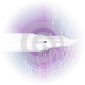 Abstract technology background with various technological elements. Vector illustration.