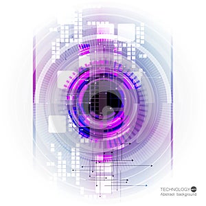 Abstract technology background with various technological elements. Vector illustration.