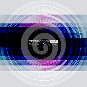 Abstract technology background with various technological elements. Vector illustration