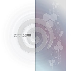 Abstract technology background with various technological elements. Vector illustration.
