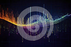 Abstract technology big data background concept. Artificial intelligence tech. Big data and cybersecurity. Transfer and storage of