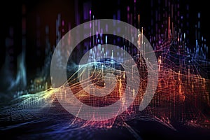 Abstract technology big data background concept. Artificial intelligence tech. Big data and cybersecurity. Transfer and storage of