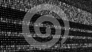 Abstract Technology Binary code Background. Computer Code. Digital flow. Big data and programming hacking. 3D rendering