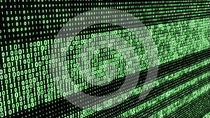 Abstract Technology Binary code Background. Computer Code. Digital flow. Big data and programming hacking. 3D rendering