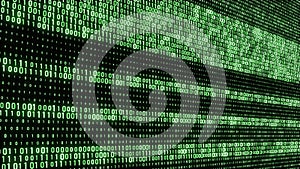 Abstract Technology Binary code Background. Computer Code. Digital flow. Big data and programming hacking. 3D rendering