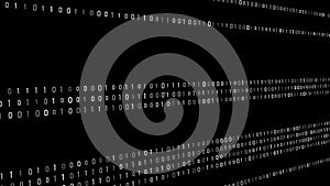 Abstract Technology Binary code Background. Computer Code. Digital flow. Big data and programming hacking. 3D rendering