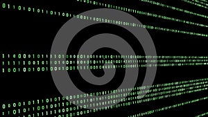 Abstract Technology Binary code Background. Computer Code. Digital flow. Big data and programming hacking. 3D rendering