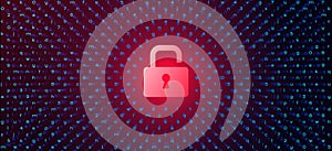 Abstract Technology Binary Code Background. Cyber Alert