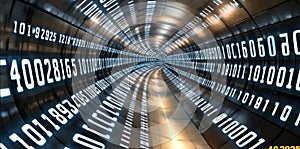 Abstract Technology: Binary Code Background. Exploring Digital Binary Data and the Concept of Secure Data.