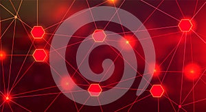 Abstract Technology Binary Code Dark Red Background. Cyber Attack, Ransomware, Malware, Scareware Concept