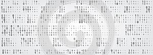 Abstract technology binary code. Random numbers 0 and 1 matrix style. Futuristic computer code vector background. Big Data concept