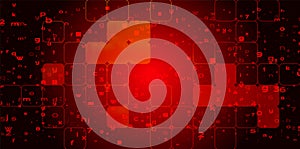 Abstract technology binary code red background with numbers
