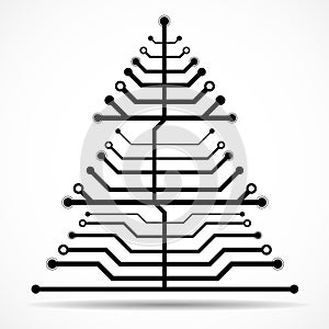 Abstract technology Christmas tree