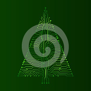 Abstract technology Christmas tree, circuit board